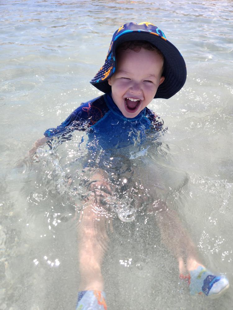 Toddler Swim Shoes - Blue Bubble Fish