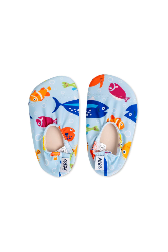 Toddler Swim Shoes - Blue Bubble Fish