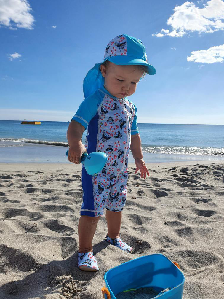 Blue Penguins Swim Shoes Matching Set