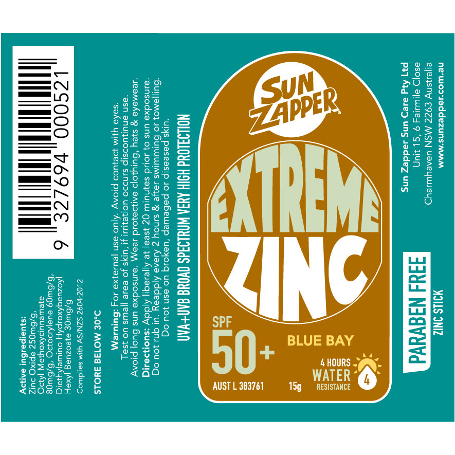 Blue Bay - Sun Zapper Extreme Zinc Stick