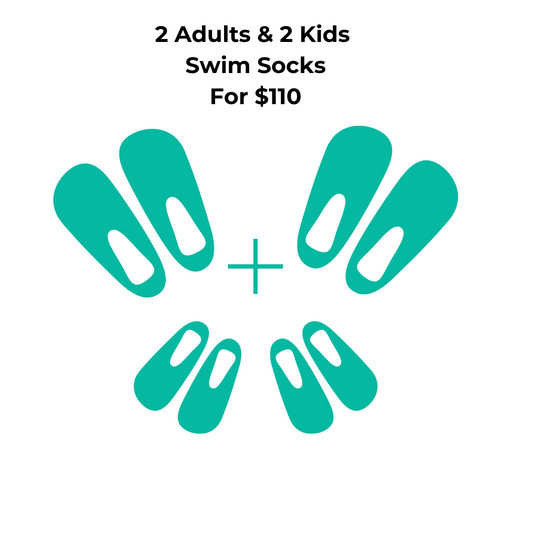 Buy 2 Adults and 2 Kids Swim Socks for $110